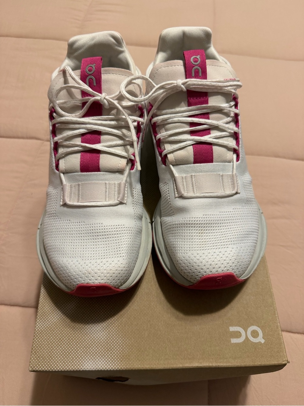 On Running Women’s White & Pink Cloud Sneakers